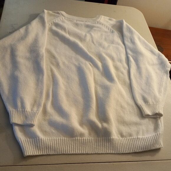 Kobe White Snowflake sweater Granny Chic Cottagecore - Picture 5 of 5